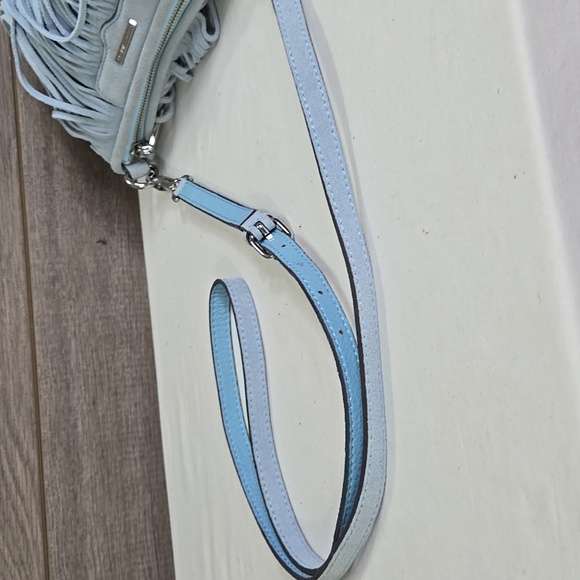 Rebecca Minkoff Stylish Blue Fringe Suede Leather Crossbody Shoulder Bag - Picture 6 of 14